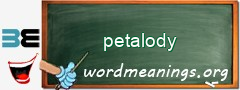 WordMeaning blackboard for petalody